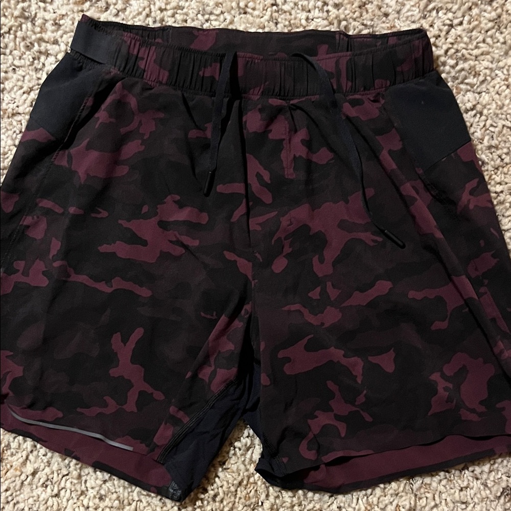 Lululemon Athletica Black and Purple Athletic Shorts